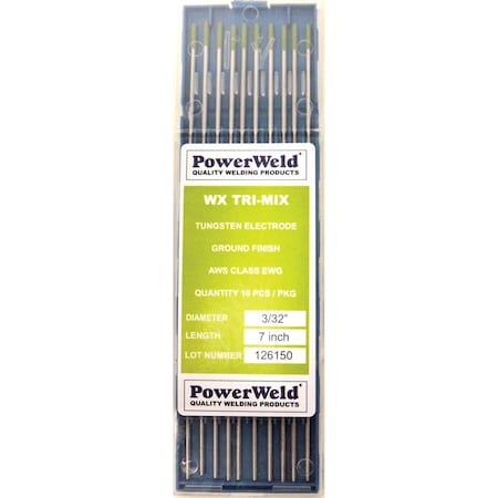 Powerweld Tungsten, Tri-Mix (Turquoise), 1/8" x 7" TM18